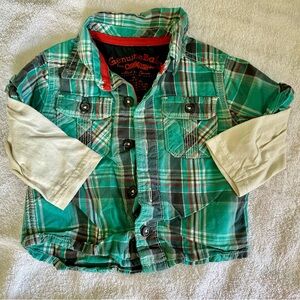 OshKosh B'gosh Teal Plaid Button Down Shirt